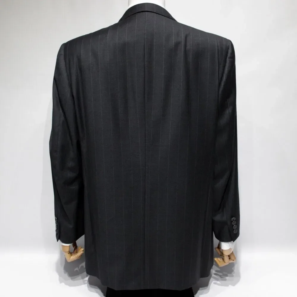 Ermenegildo Zegna 100% Wool Black Pinstriped 3-Button Blazer Men 46R (56EU)
